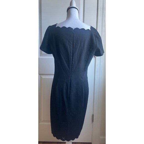 Talbots Black Scalloped Sheath Dress - Picture 3 of 8